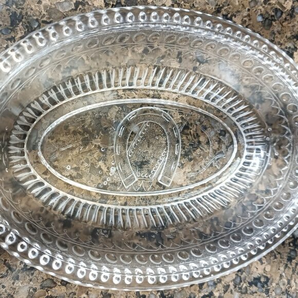 ANTIQUE ADAMS & CO EAPG GOOD LUCK HORSESHOE / PRAYER RUG PATTERN GLASS - Picture 3 of 7